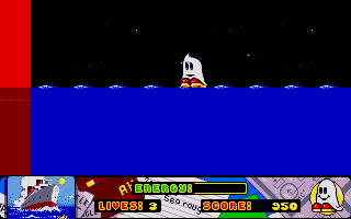 Titanic Blinky (Atari ST) screenshot: Ghosts melt in the water!