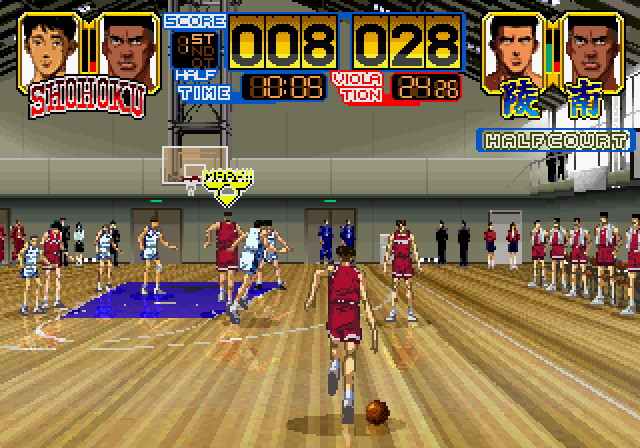 Slam Dunk: I Love Basketball (SEGA Saturn) screenshot: This ain't bowling.