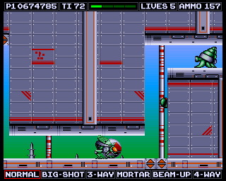 Venus the Flytrap (Amiga) screenshot: Narrow tunnels in the Tech-World.