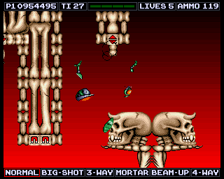 Venus the Flytrap (Amiga) screenshot: Ouch! I died, and my body exploded.