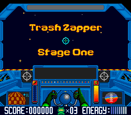 Math Blaster: Episode One - In Search of Spot (SNES) screenshot: Trash Zapper: Solving equations to power up the tractor beam.