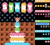 Mr. Driller (Game Boy Color) screenshot: Starting the level
