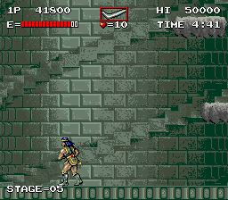 Haunted Castle (Arcade) screenshot: Standing on a rapidly ascending platform