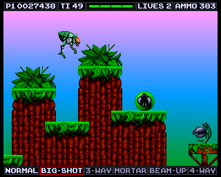 Venus the Flytrap (Amiga) screenshot: In this platformer, you control an unusual character. An insect...