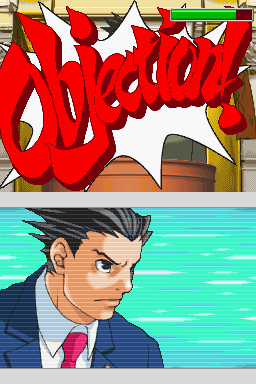 Phoenix Wright: Ace Attorney - Justice for All (Nintendo DS) screenshot: Objection!