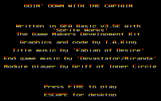 Goin' Down with the Captain (Atari ST) screenshot: The credits screen