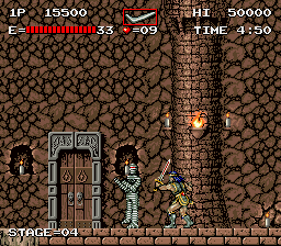 Haunted Castle (Arcade) screenshot: Stage 4. Hey mummy, check my new radical sword!