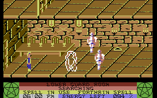 The Staff of Karnath (Commodore 64) screenshot: Blasting some animated armors