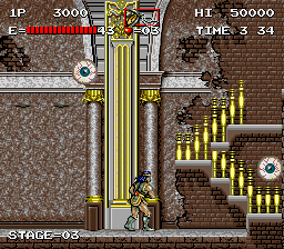 Haunted Castle (Arcade) screenshot: Jumping eyeballs