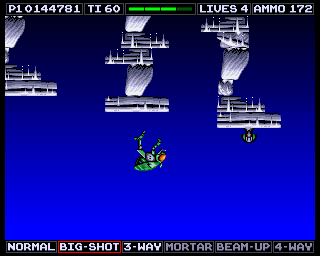Venus the Flytrap (Amiga) screenshot: Playing upside-down takes a while to get used to.