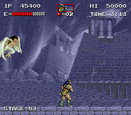 Haunted Castle (Arcade) screenshot: Attacked by harpies