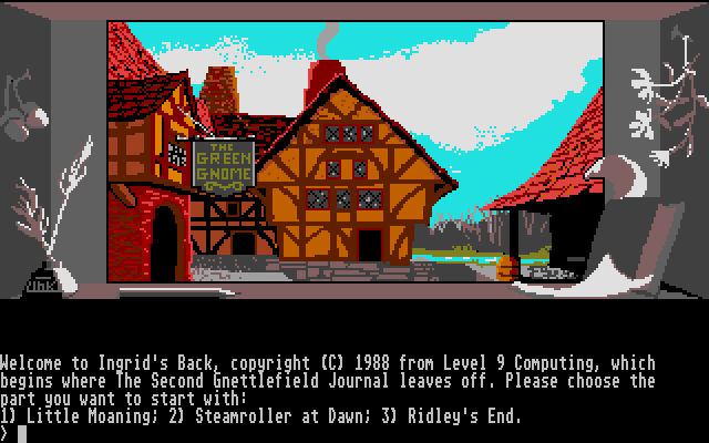 Ingrid's Back! (Atari ST) screenshot: Select part to play