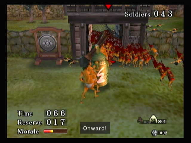 Odama (GameCube) screenshot: Clearing the gate.