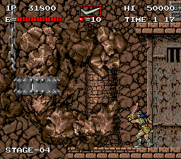Haunted Castle (Arcade) screenshot: This boss is tough
