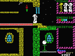 Spirits (MSX) screenshot: Escaping the dungeon.