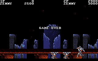 Forgotten Worlds (Atari ST) screenshot: Game over