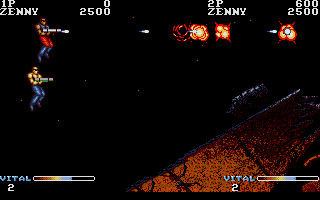 Forgotten Worlds (Atari ST) screenshot: A two player game