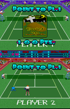 Hot Shots Tennis (Arcade) screenshot: Burried 'em