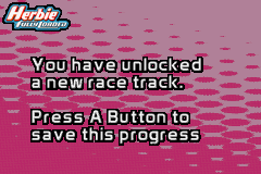 Disney's Herbie: Fully Loaded (Game Boy Advance) screenshot: Unlocked a new track