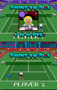 Hot Shots Tennis (Arcade) screenshot: Down the line