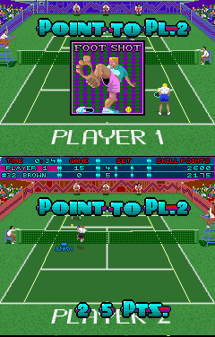 Hot Shots Tennis (Arcade) screenshot: Foot shot