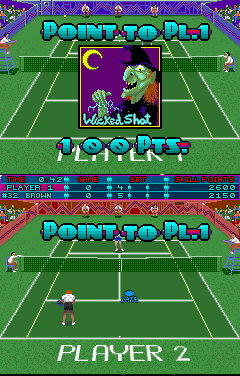 Hot Shots Tennis (Arcade) screenshot: Wicked shot