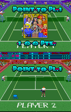Hot Shots Tennis (Arcade) screenshot: Audience cheering