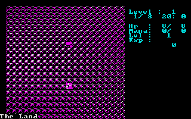 The Land (DOS) screenshot: A dungeon fight.