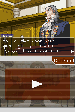 Phoenix Wright: Ace Attorney (Nintendo DS) screenshot: Case 4: The prosecutor von Karma