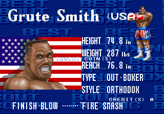 Best Bout Boxing (Arcade) screenshot: Grute Smith