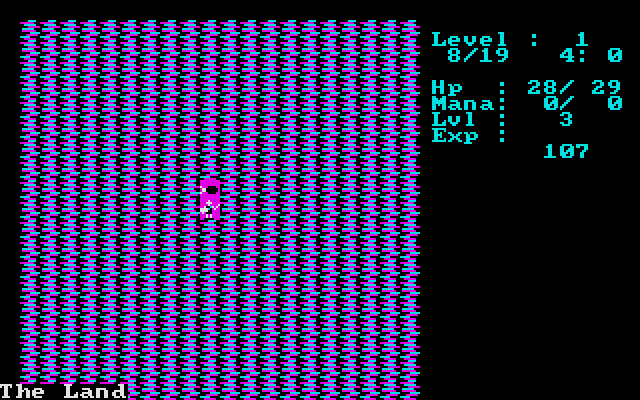 The Land (DOS) screenshot: After I killed him he left an item behind.