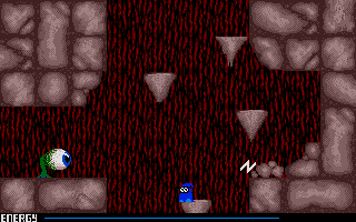 Crystal Caverns (Atari ST) screenshot: Watch out for the eye