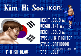 Best Bout Boxing (Arcade) screenshot: Kim Hi-Soo