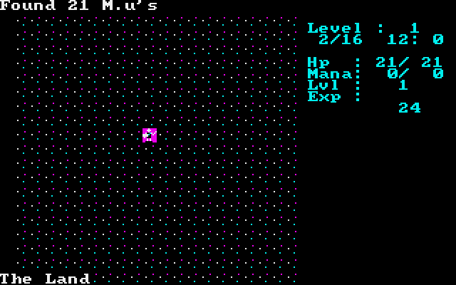 The Land (DOS) screenshot: Found some magic units!