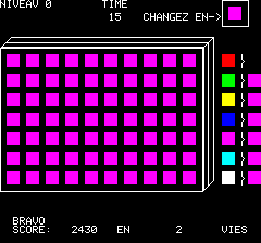 Coloric (Oric) screenshot: Level completed