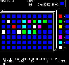 Coloric (Oric) screenshot: Game over