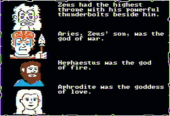 Magical Myths (Apple II) screenshot: The Gods