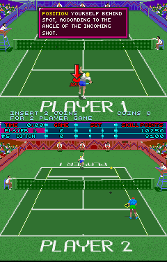 Hot Shots Tennis (Arcade) screenshot: Instructions