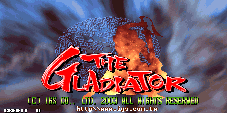 The Gladiator (Arcade) screenshot: Start screen