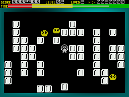 Eskimo Eddie (ZX Spectrum) screenshot: Under pressure to kill those two before they get me.