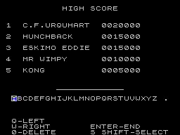 Eskimo Eddie (ZX Spectrum) screenshot: High score entry