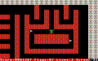 Autorama (Atari ST) screenshot: Two flags