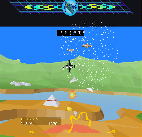 Solvalou (Arcade) screenshot: Flying saucers