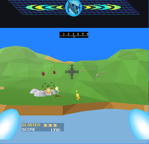 Solvalou (Arcade) screenshot: Blue bullets