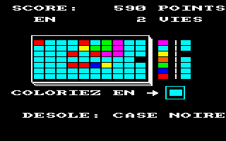 Coloric (Amstrad CPC) screenshot: Game over