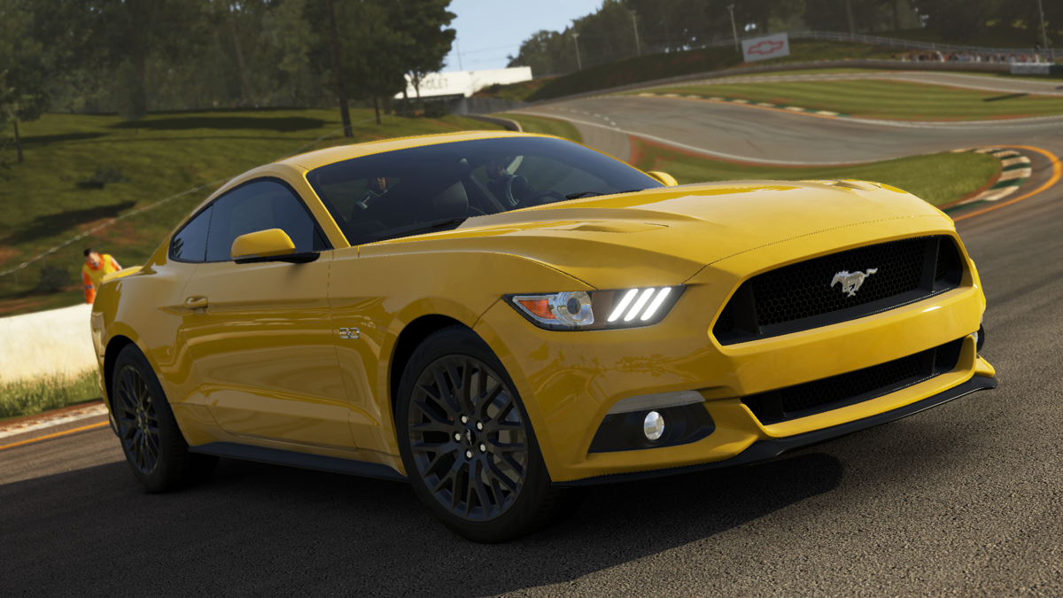 Forza Motorsport 5: 2015 Ford Mustang GT (Xbox One) screenshot: The 2015 Ford Mustang GT in yellow