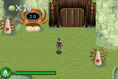 Oddworld: Munch's Oddysee (Game Boy Advance) screenshot: In front of a locked gate