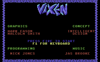 Vixen (Commodore 64) screenshot: Title screen.