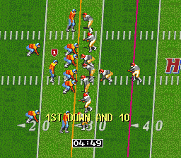 Super High Impact (SNES) screenshot: Offensive play