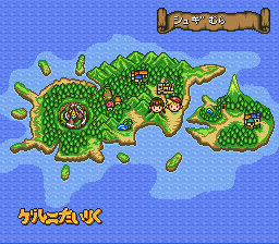 Mahōjin GuruGuru 2 (SNES) screenshot: The map
